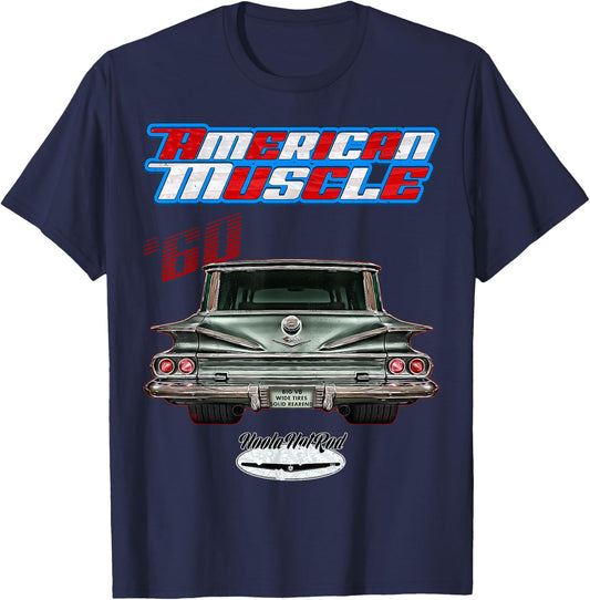 1960 Impala,Belair,Parkwood,Rockabilly,rusty,distressed,deco T-Shirt - T-Shirt | Navy