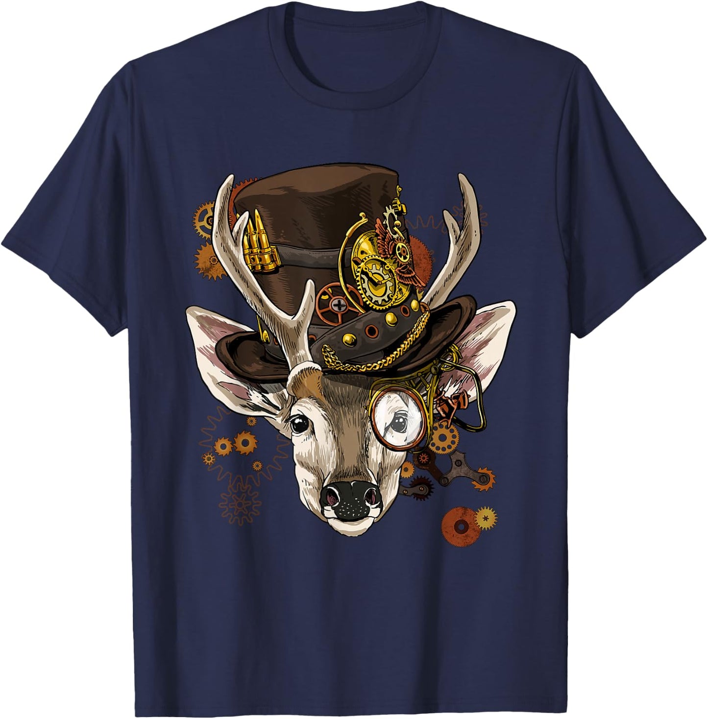 Steampunk Deer Steampunk Deer Animal Lovers T-Shirt - T-Shirt | Navy