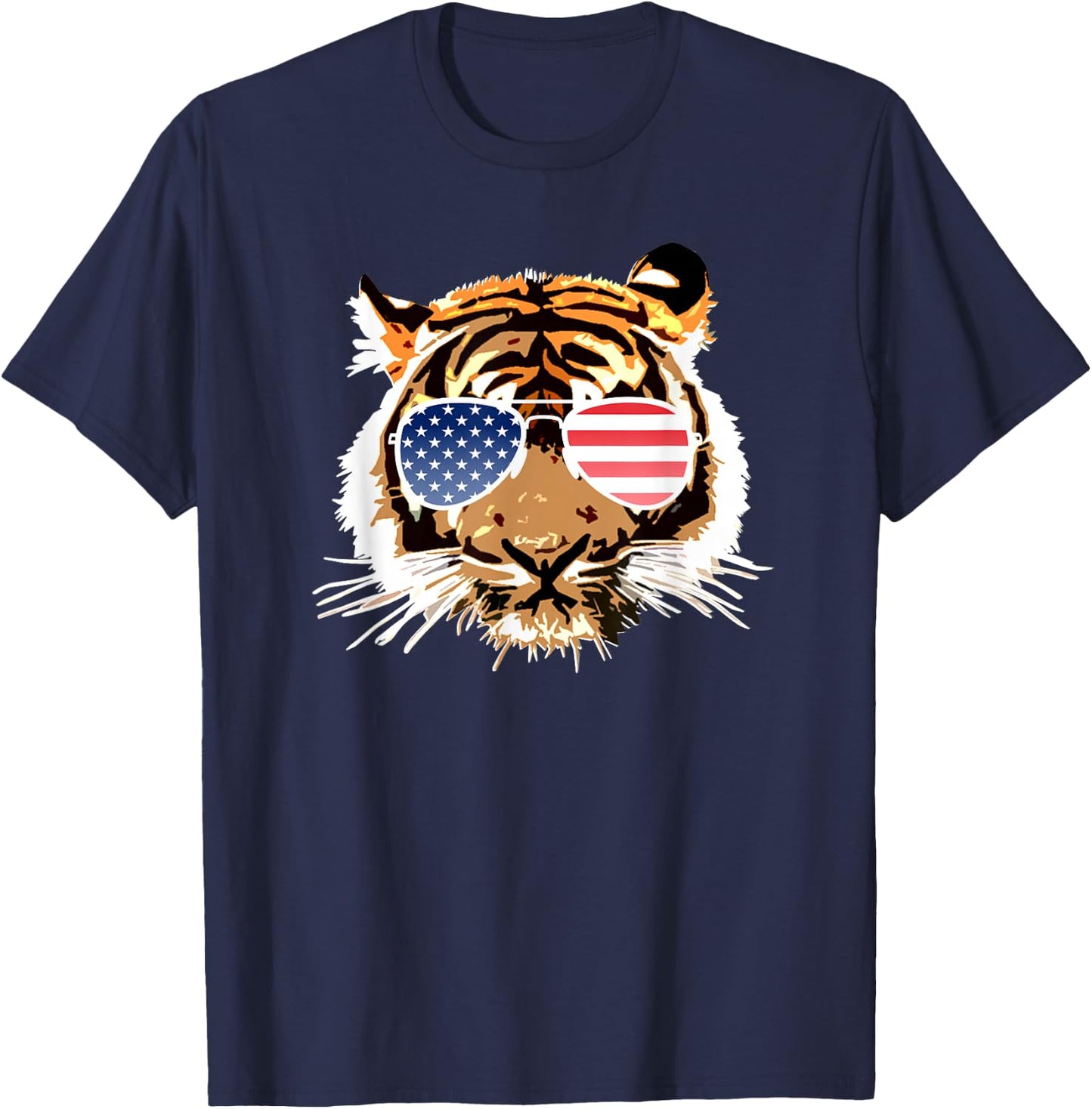 American Tiger 4th of July US Patriotic Pride Kids Men T-Shirt - T-Shirt | Navy