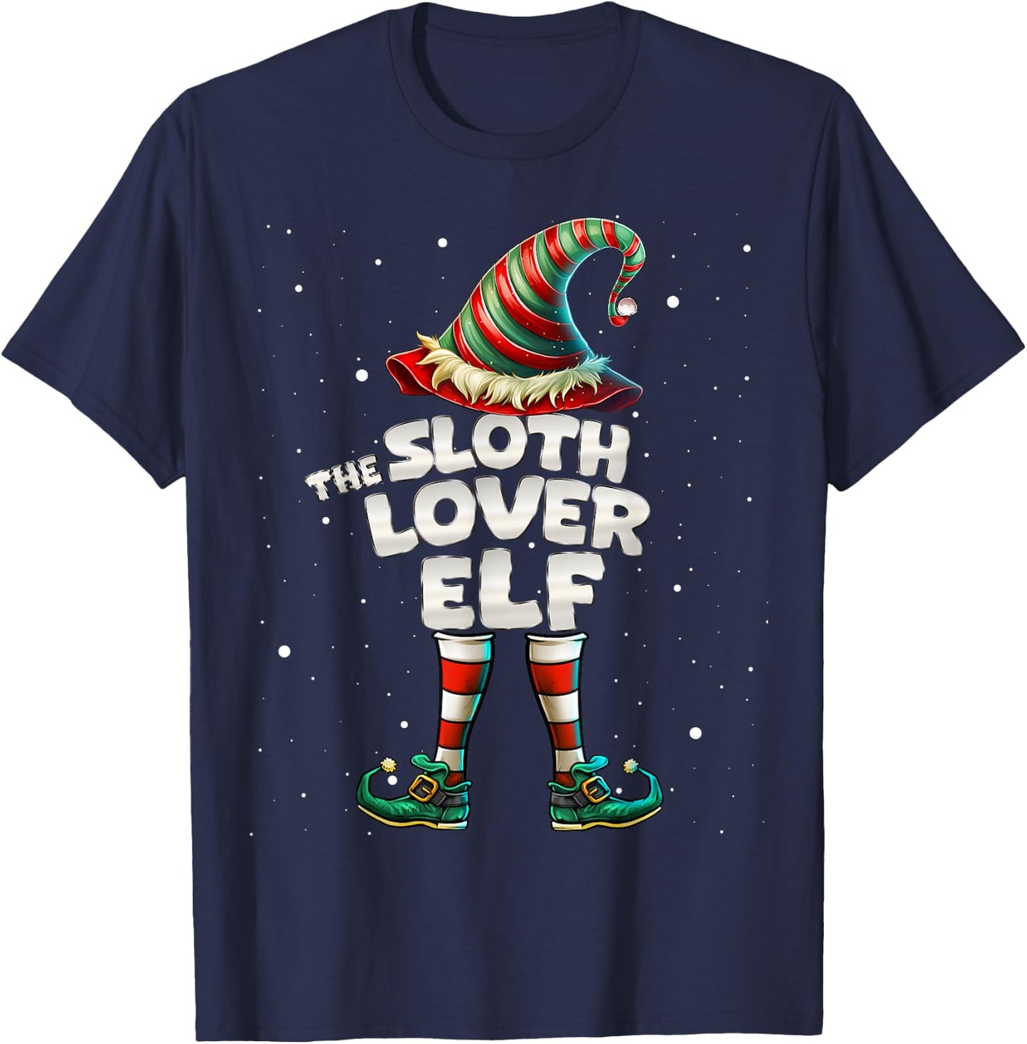 I'm The Sloth Lover Elf Family Matching Group Christmas T-Shirt - T-Shirt | Navy