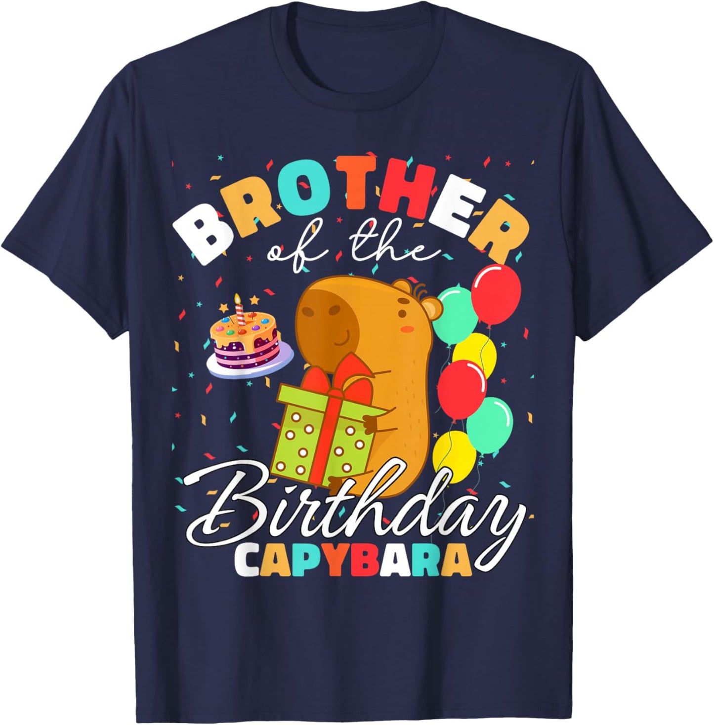 Brother Of The Birthday Capybara Birthday Team T-Shirt - T-Shirt | Navy