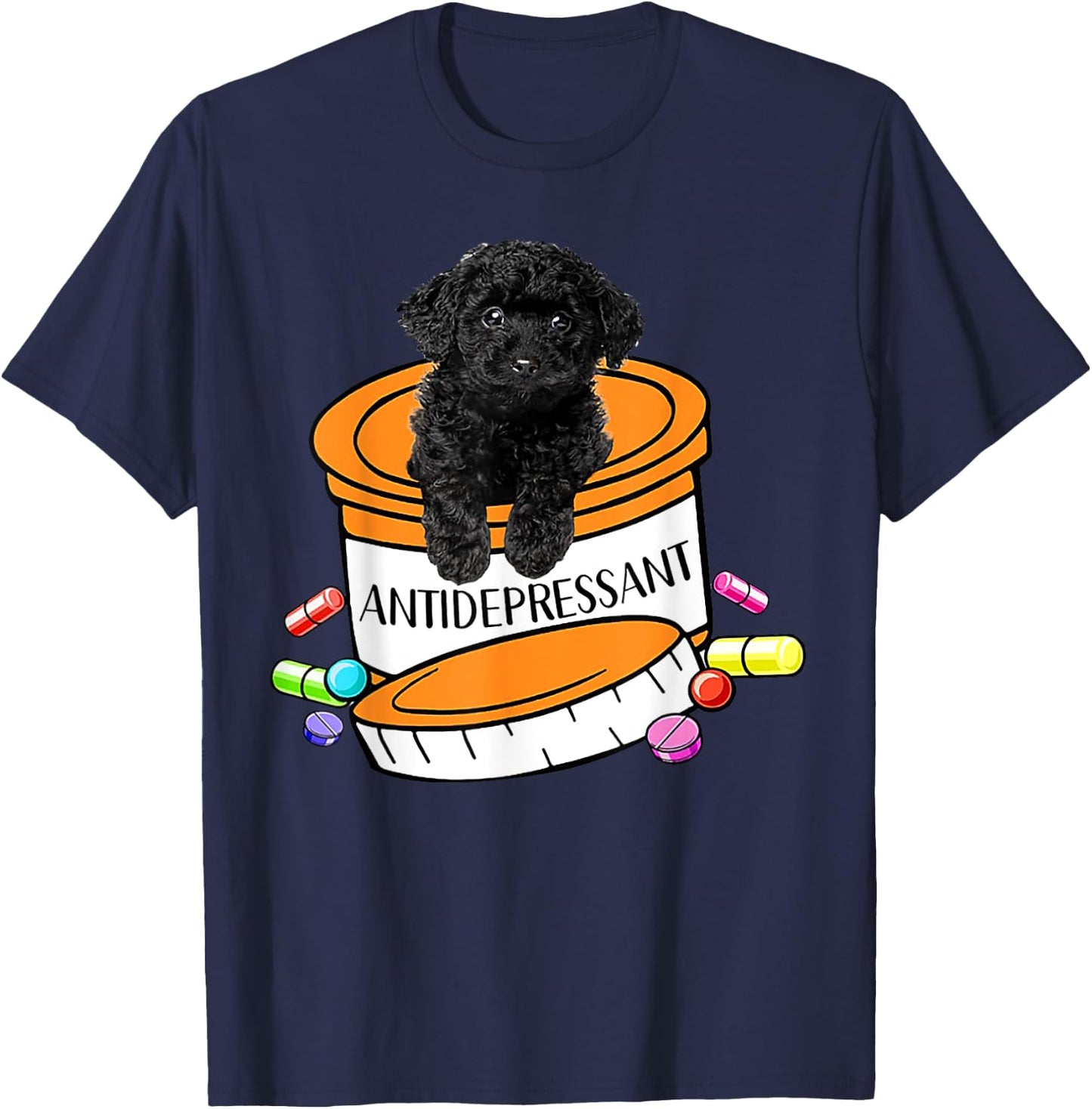 Basset Hound antidepressant T-Shirt - T-Shirt | Navy