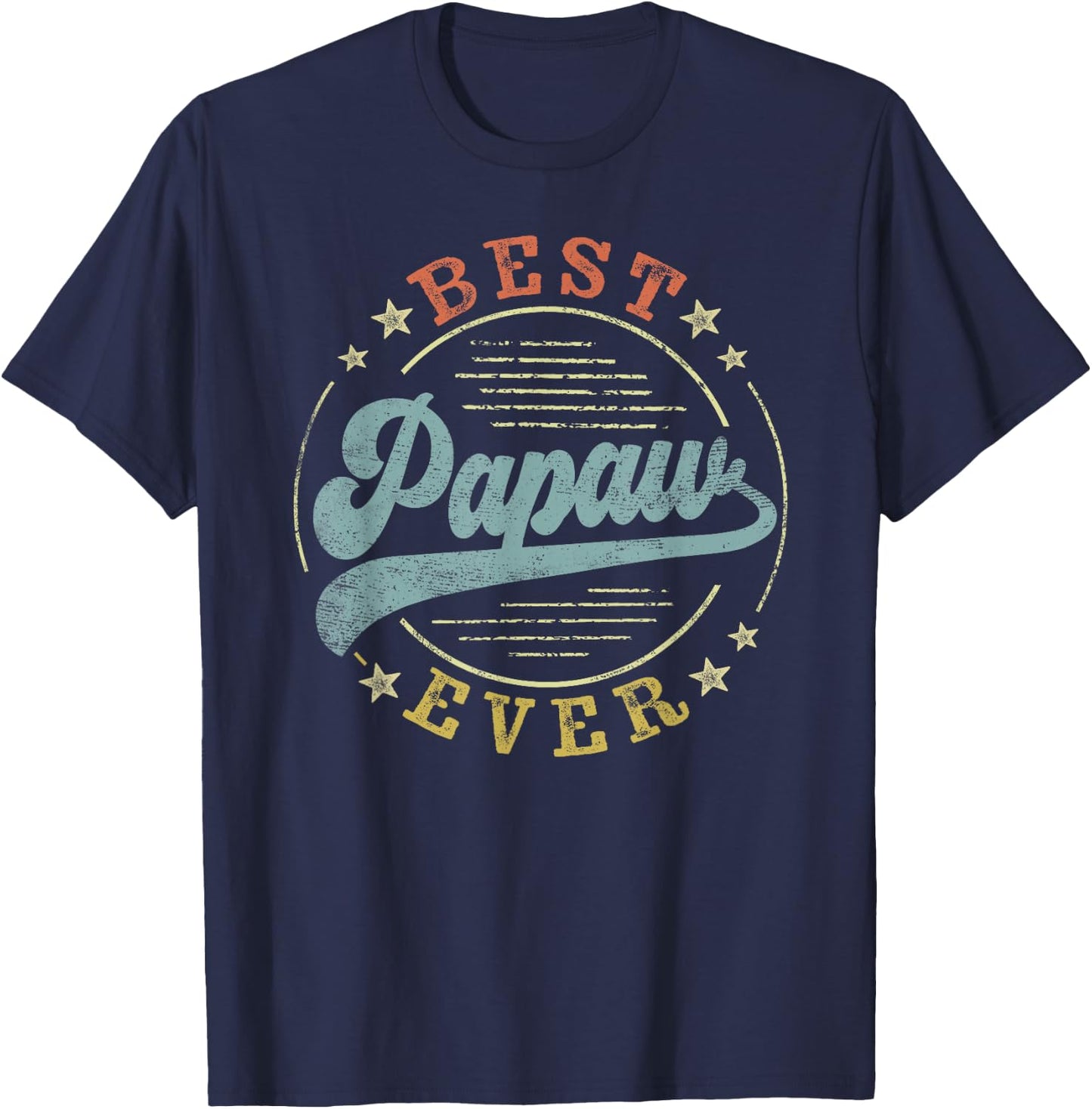 Best Papaw Ever Father's Day Papaw Gifts Vintage Emblem T-Shirt - T-Shirt | Navy
