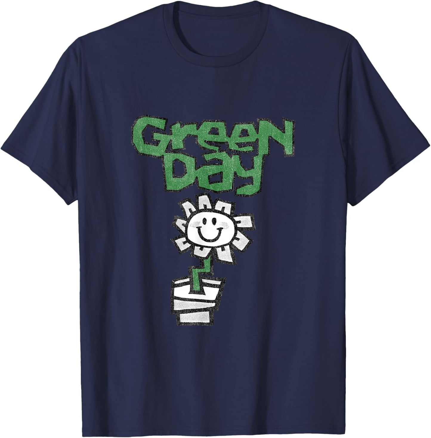 Green Day Flower Pot T-Shirt - T-Shirt | Navy