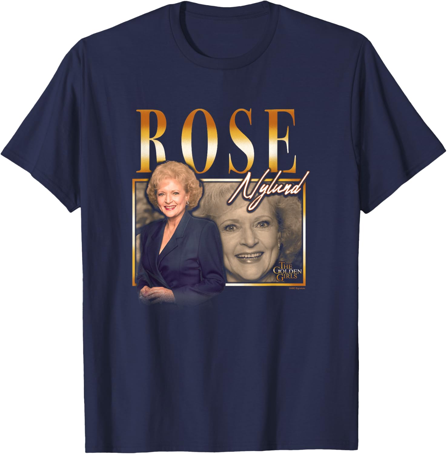 The Golden Girls Iconic Rose Nylund 90s Retro Big Portrait T-Shirt - T-Shirt | Navy