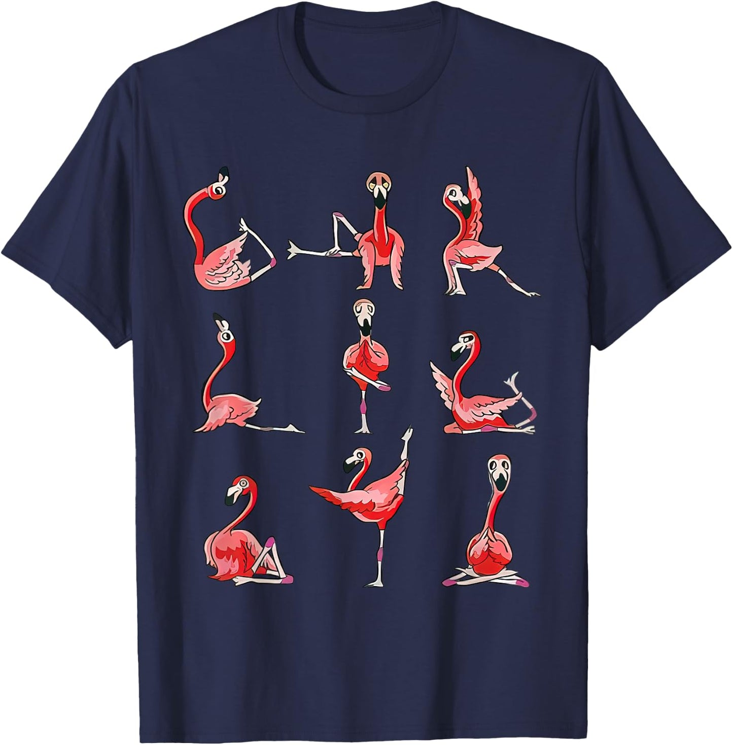 Women Flamingo Do Yoga Pose Meditation Men Women T-Shirt - T-Shirt | Navy