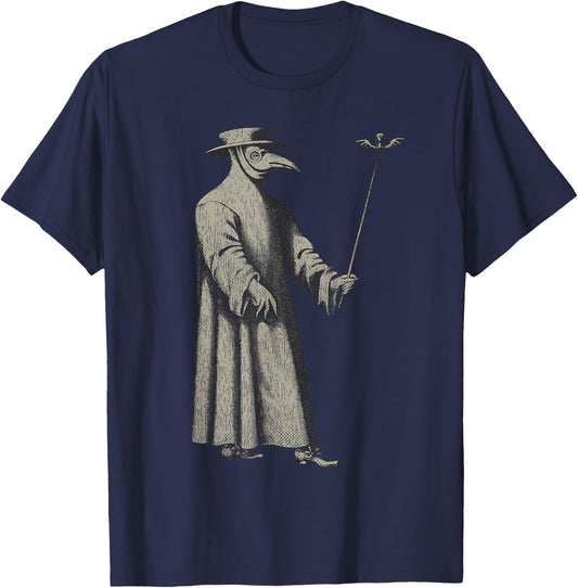 Plague Doctor Mask Medieval Steampunk Vintage Physician T-Shirt - T-Shirt | Navy
