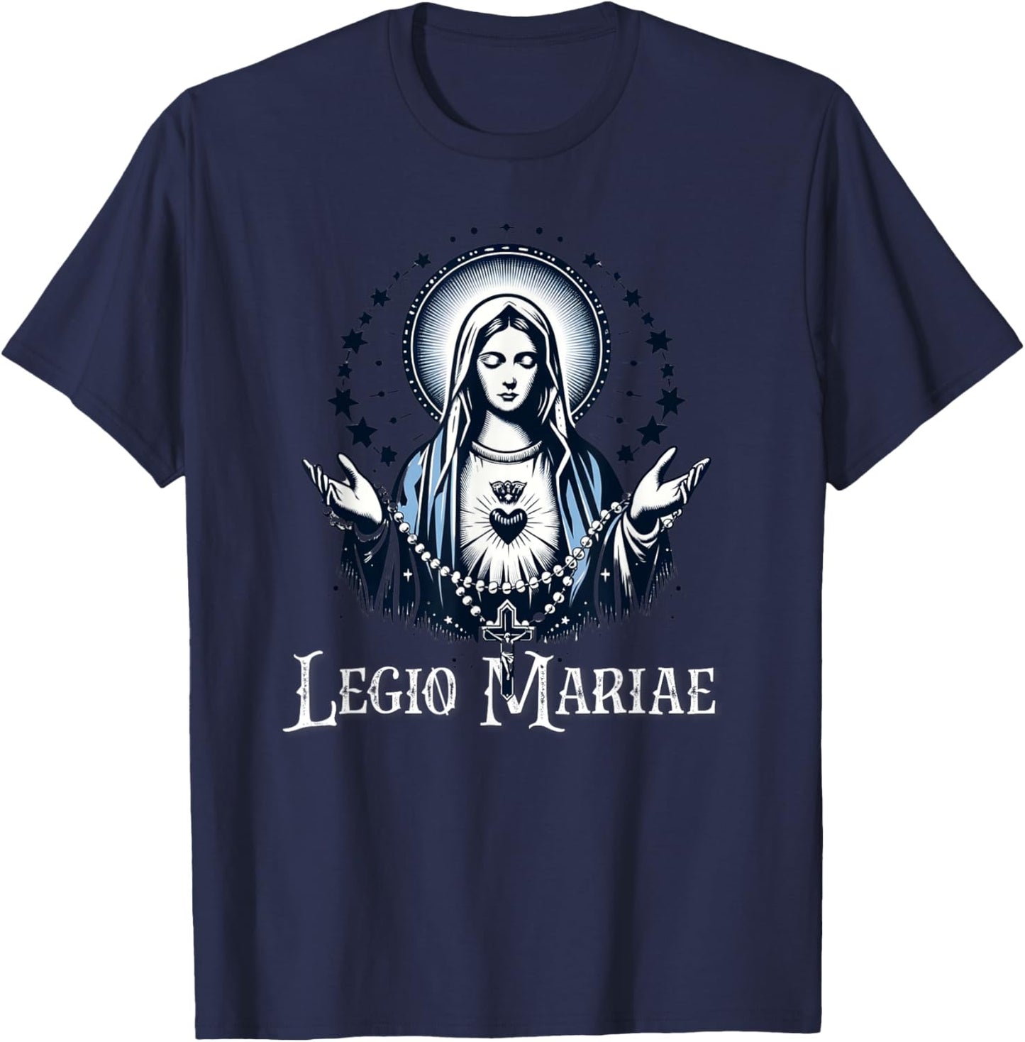 Legion Of Mary Our Lady Catholic T-Shirt - T-Shirt | Navy