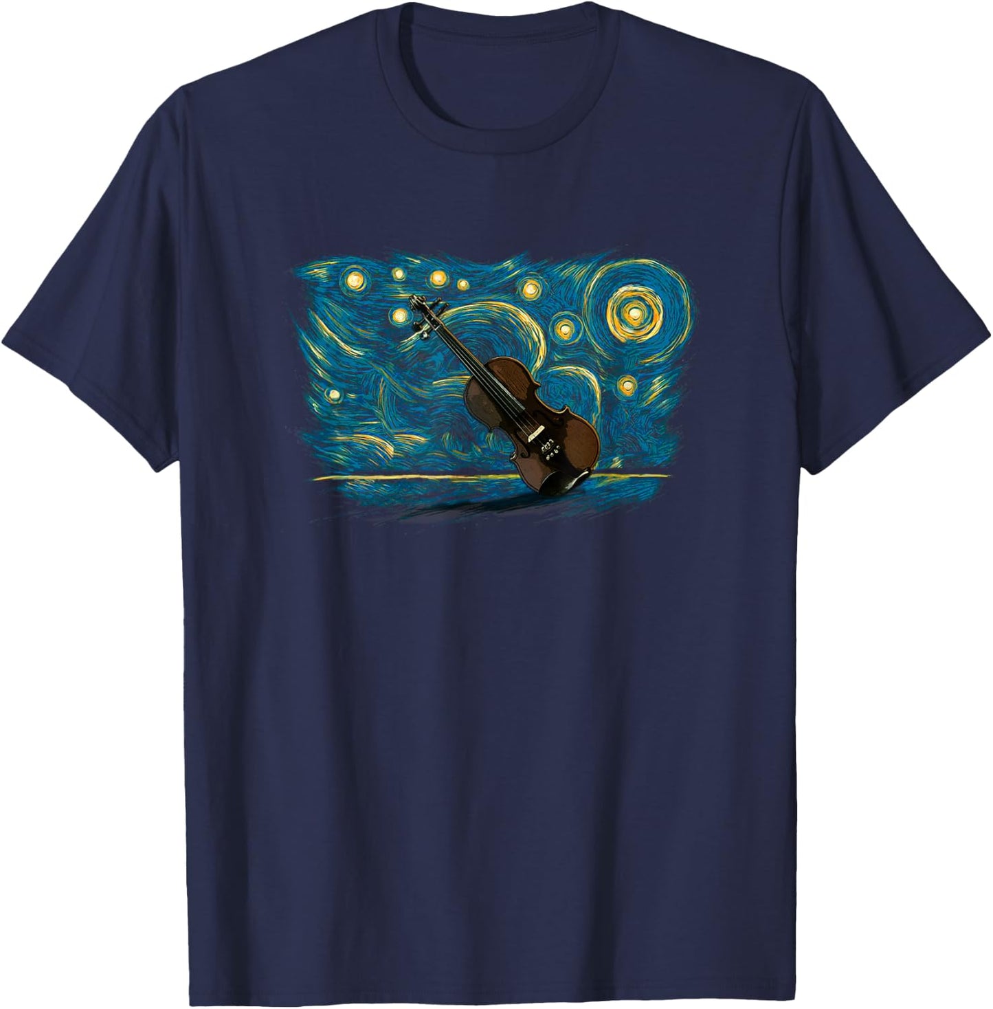 Retro Vintage Style Fiddle T-Shirt - T-Shirt | Navy