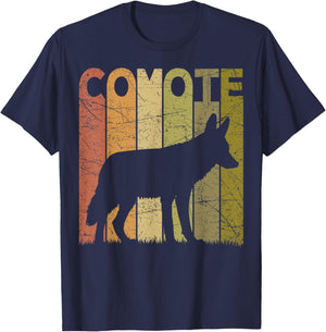 Coyote Vintage Wild Animal Retro Coyote Hunter T-Shirt - T-Shirt | Navy