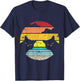 Two Cats Staring Vintage Sunset Retro Style Cat T-Shirt - T-Shirt | Navy