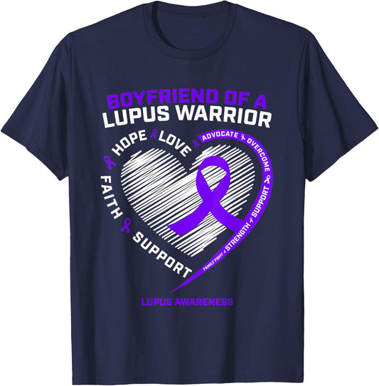 Boyfriend Girlfriend Warrior Gifts Products Lupus Awareness T-Shirt - T-Shirt | Navy