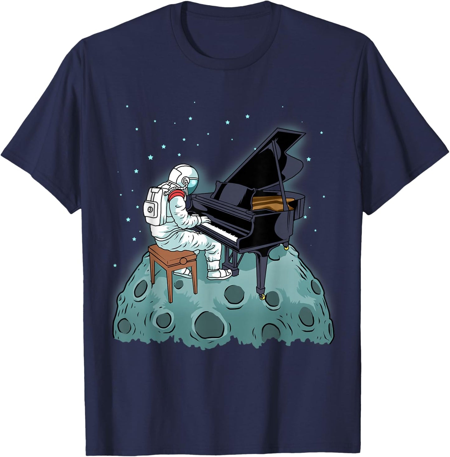 Grand Piano Kids Pianist Gift Astronaut Music Piano T-Shirt - T-Shirt | Navy