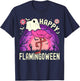 Happy Flamingoween Funny Flamingo Ghost Retro Halloween T-Shirt - T-Shirt | Navy