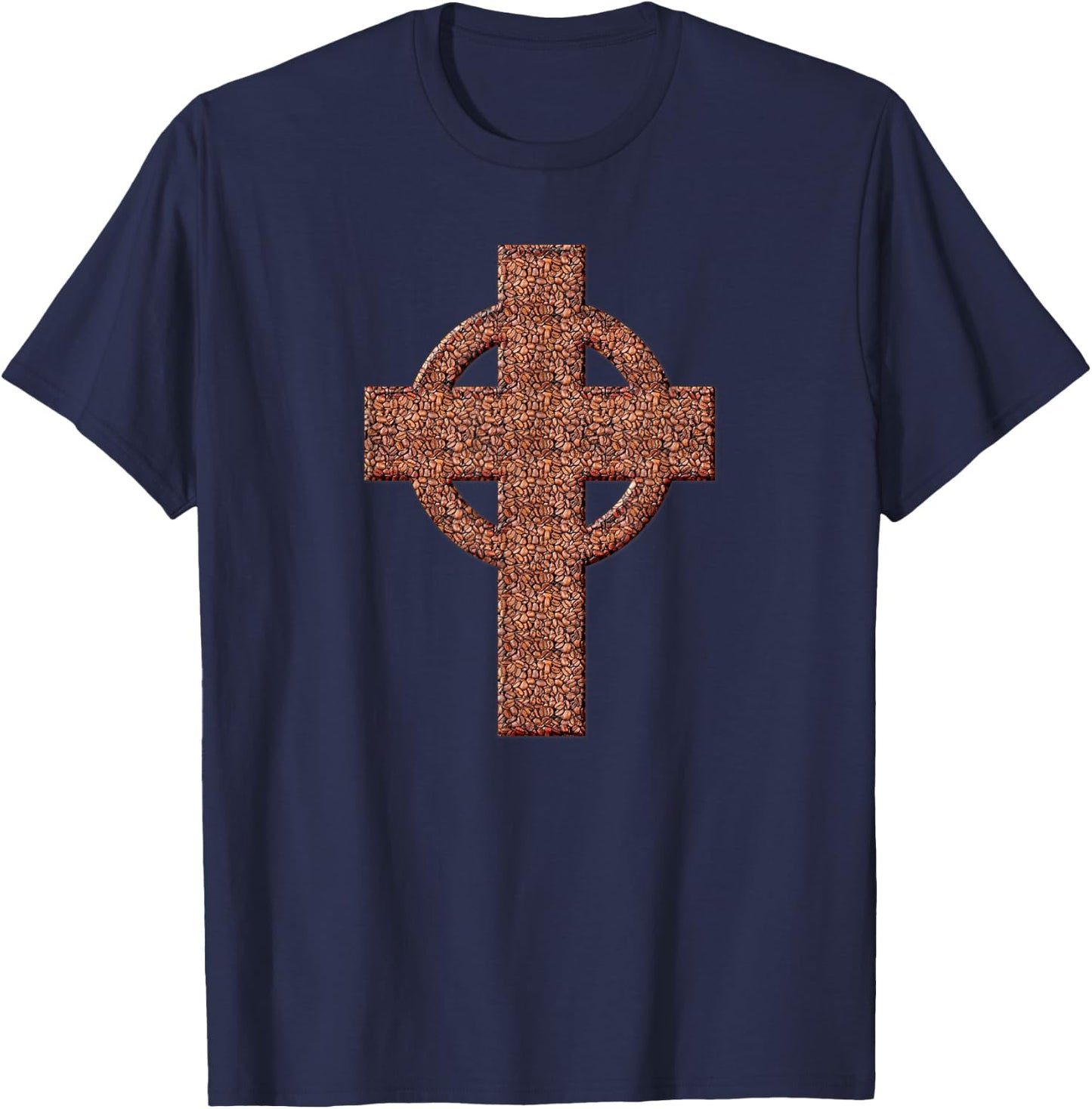 Christian Cross Coffee Beans T-Shirt - T-Shirt | Navy