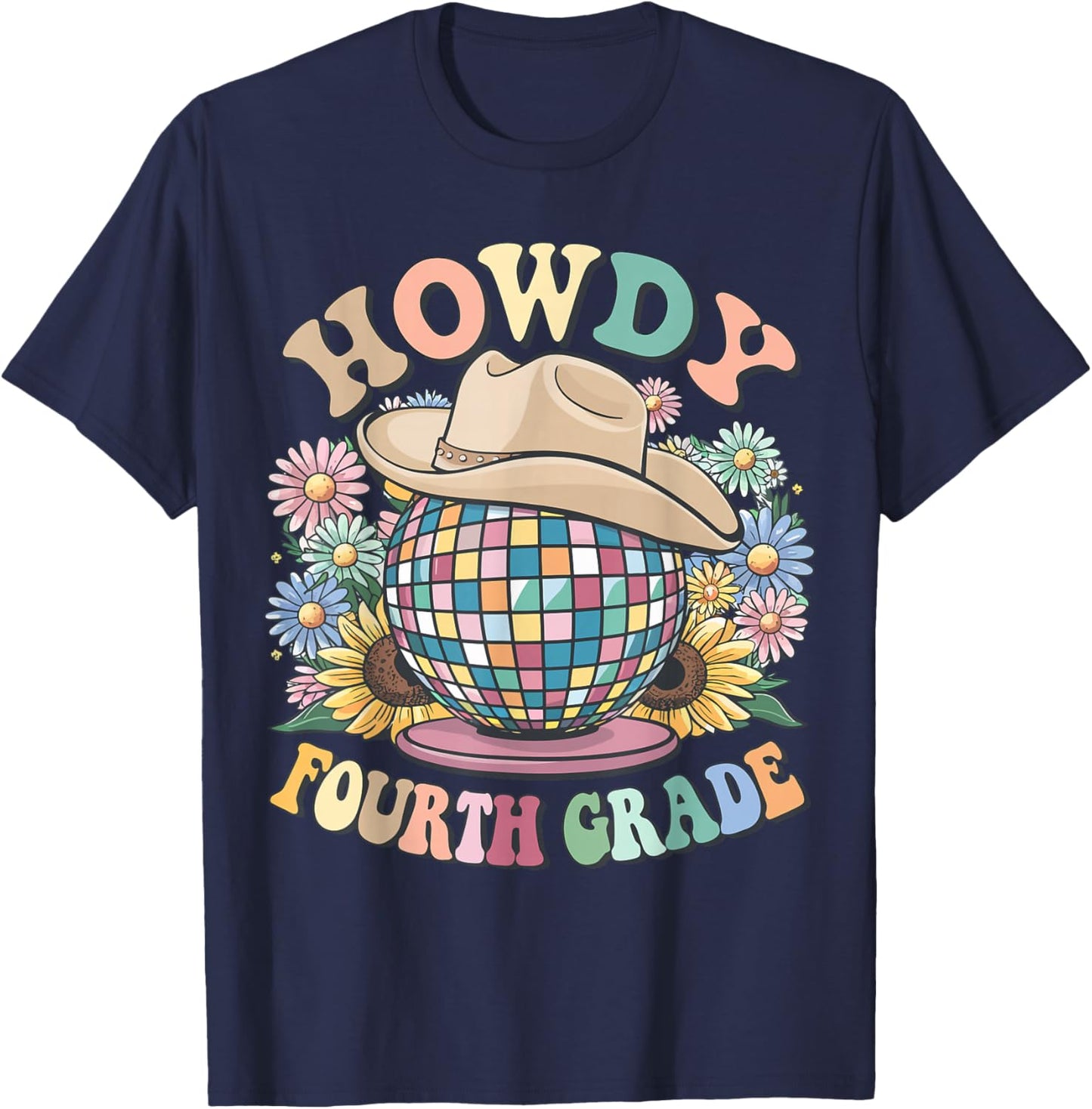 Howdy Fourth Grade Cowgirl Western 4th Grade Back to School T-Shirt - T-Shirt | Navy