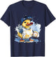 Baseball Player Rubber Duck Watercolor Sport T-Shirt - T-Shirt | Navy