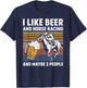 I Like Beer And Horse Racing And Maybe 3 People Vintage T-Shirt - T-Shirt | Navy