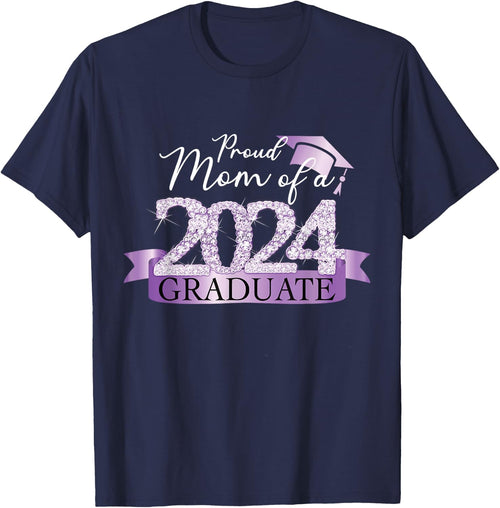 Purple Black Proud Mom Of A 2024 Graduate Decoration