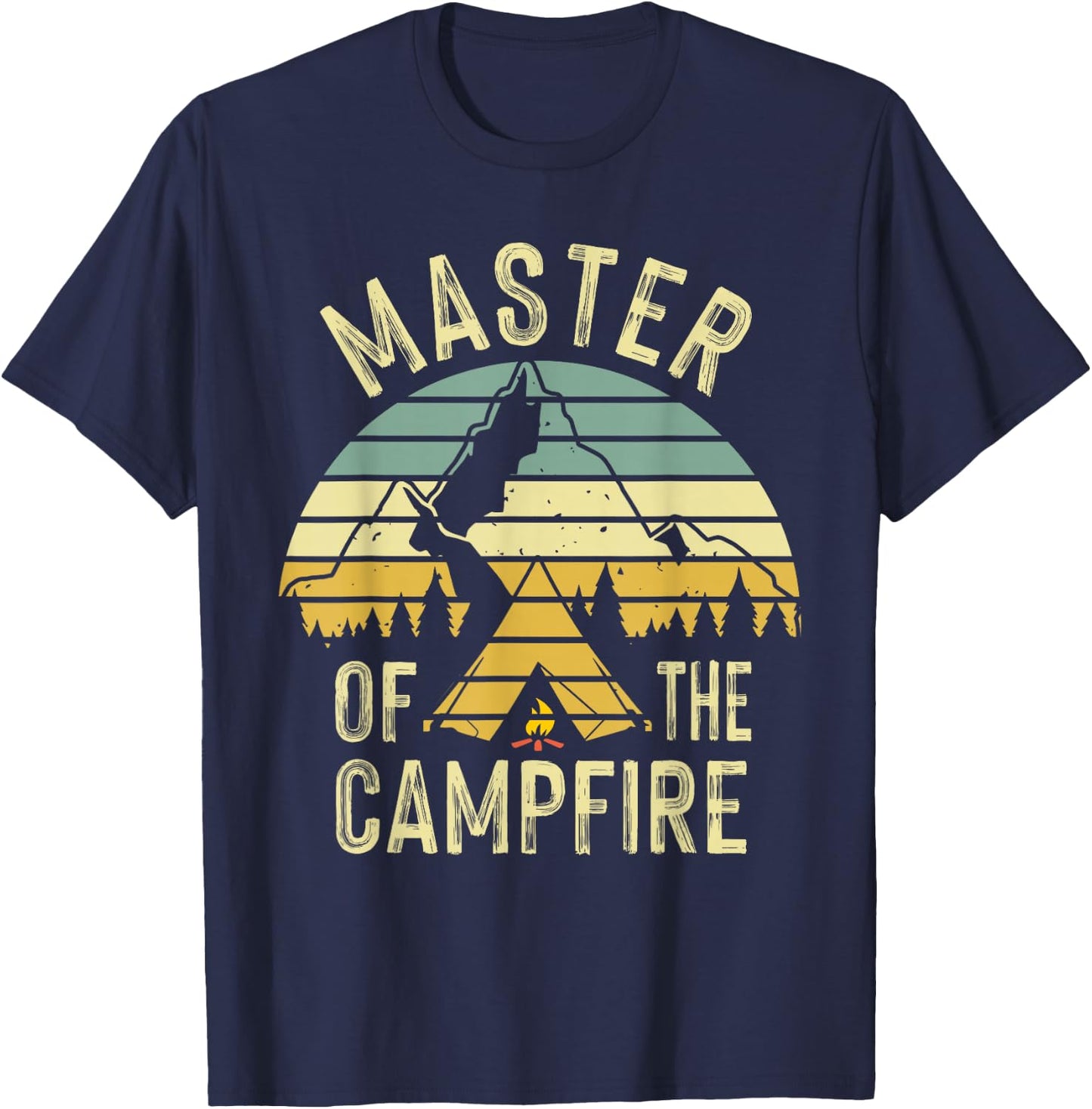 Cool Master Campfire Funny Camping Gift Kids Men Women T-Shirt - T-Shirt | Navy