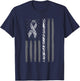 Zebra ribbon us flag carcinoid cancer awareness T-Shirt - T-Shirt | Navy