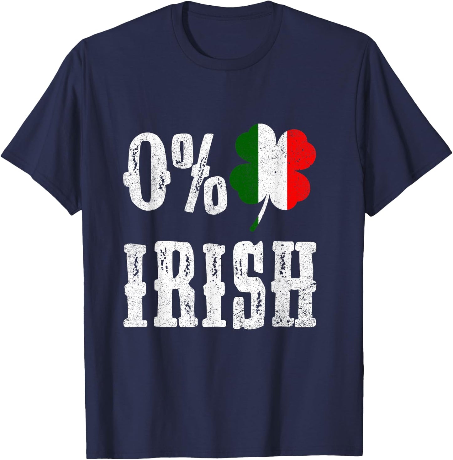0% Irish Italian St Patrick's Day T-Shirt - T-Shirt | Navy