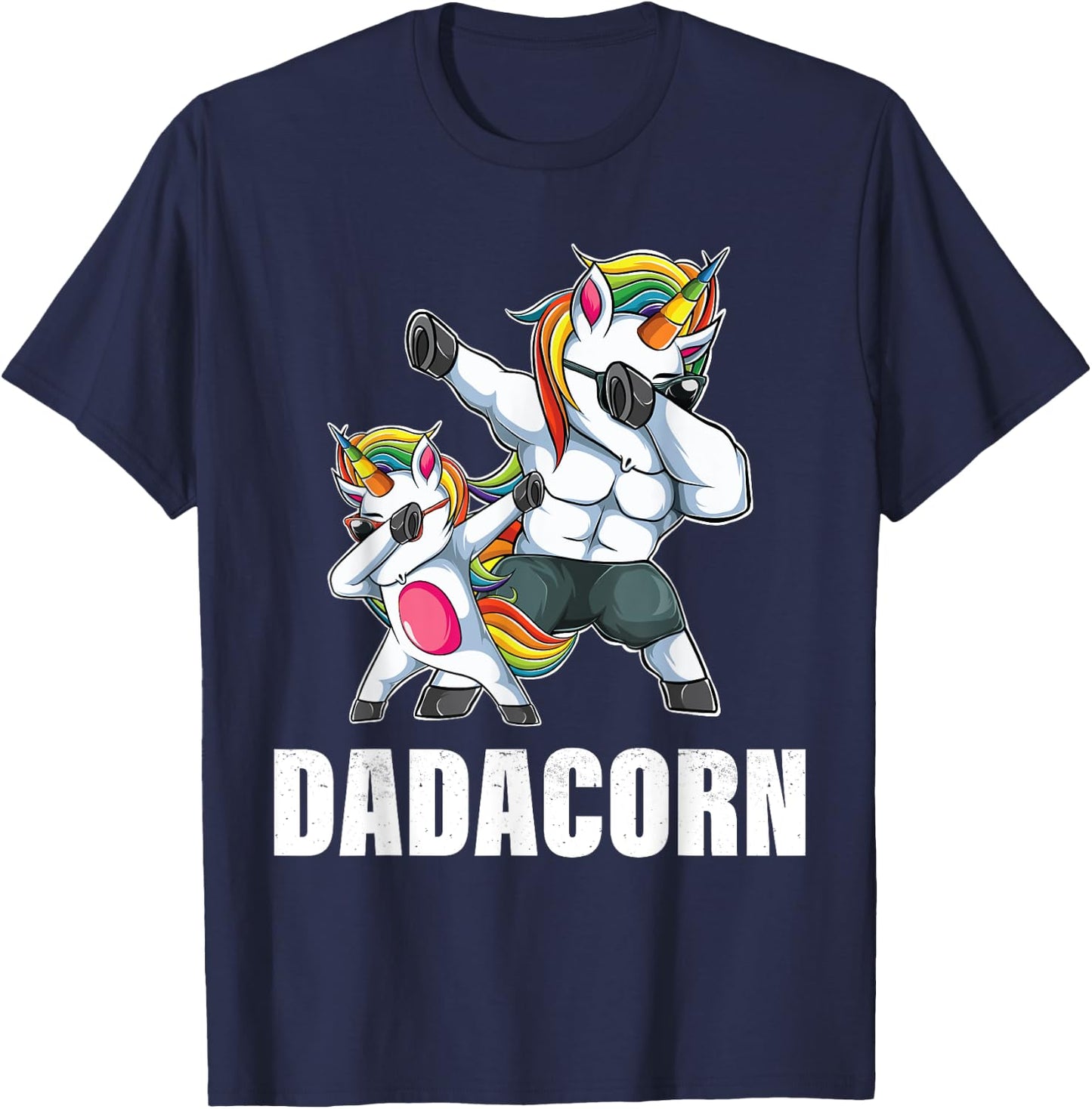 Dadacorn Dadicorn Daddycorn Unicorn Dad Baby Fathers Day T-Shirt - T-Shirt | Navy