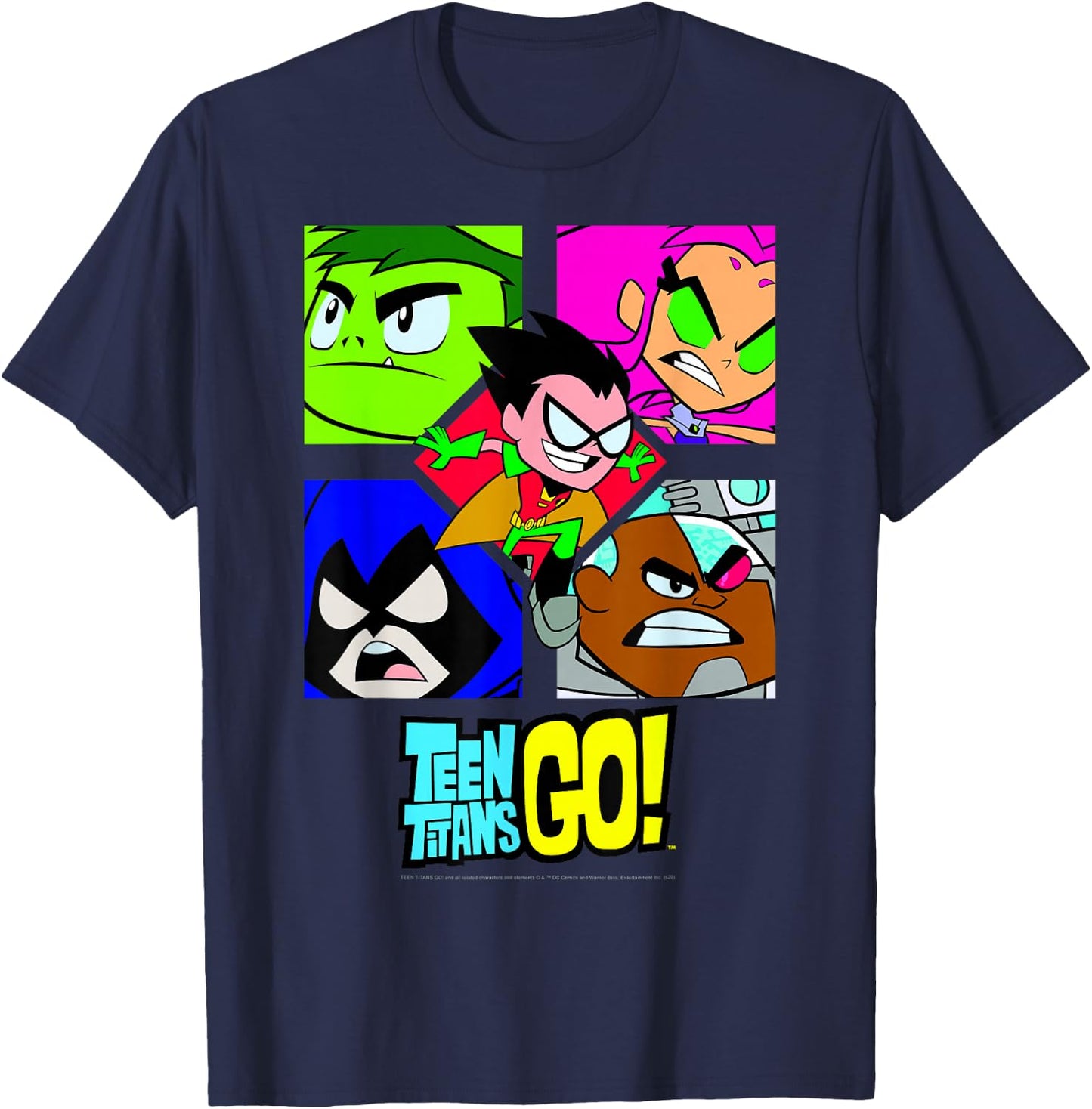 DC Comics Teen Titans Go! Group Shot Box Up T-Shirt - T-Shirt | Navy