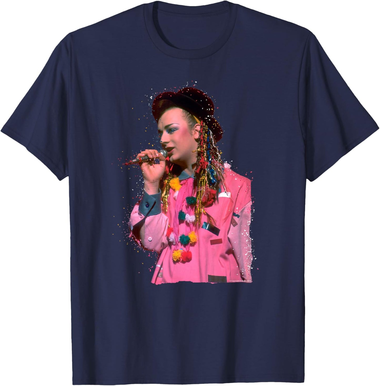 TV Times Boy George 80s Particle Effect T-Shirt - T-Shirt | Navy
