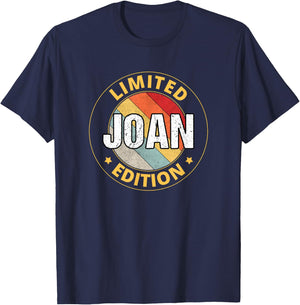 Joan Name Shirts & Gifts Joan Name - -Adults, Kids - Black - Small - Short Sleeve - Modern - Personalized - Cotton Blend - Machine Wash T-Shirt - T-Shirt | Navy