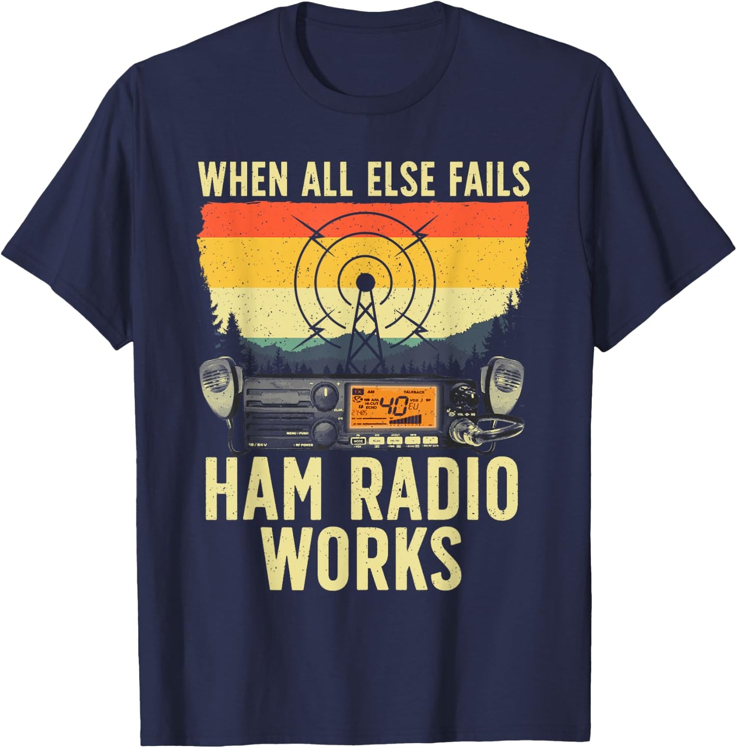 Funny Ham Radio Art Women Amateur Radio Ham Operator T-Shirt - T-Shirt | Navy