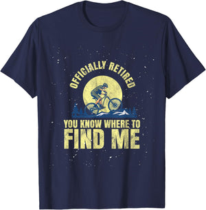 Biking Cycling Mountain Biking Retired Retirement T-Shirt - T-Shirt | Navy