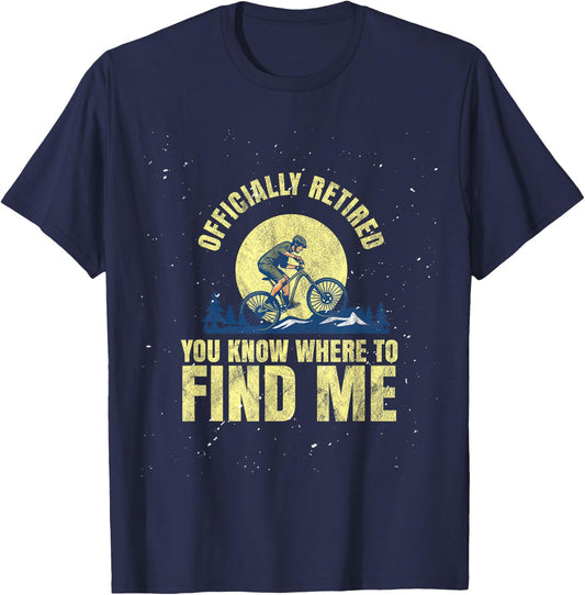 Biking Cycling Mountain Biking Retired Retirement T-Shirt - T-Shirt | Navy