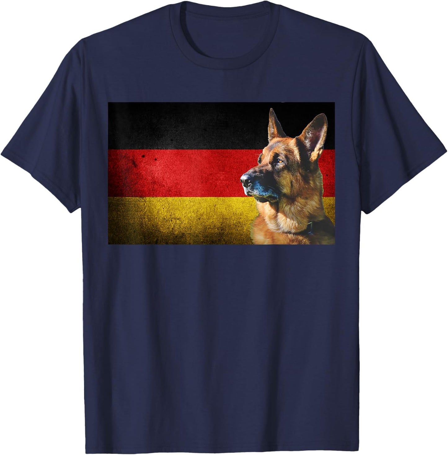 German Shepherd Flag of Germany T-Shirt - T-Shirt | Navy