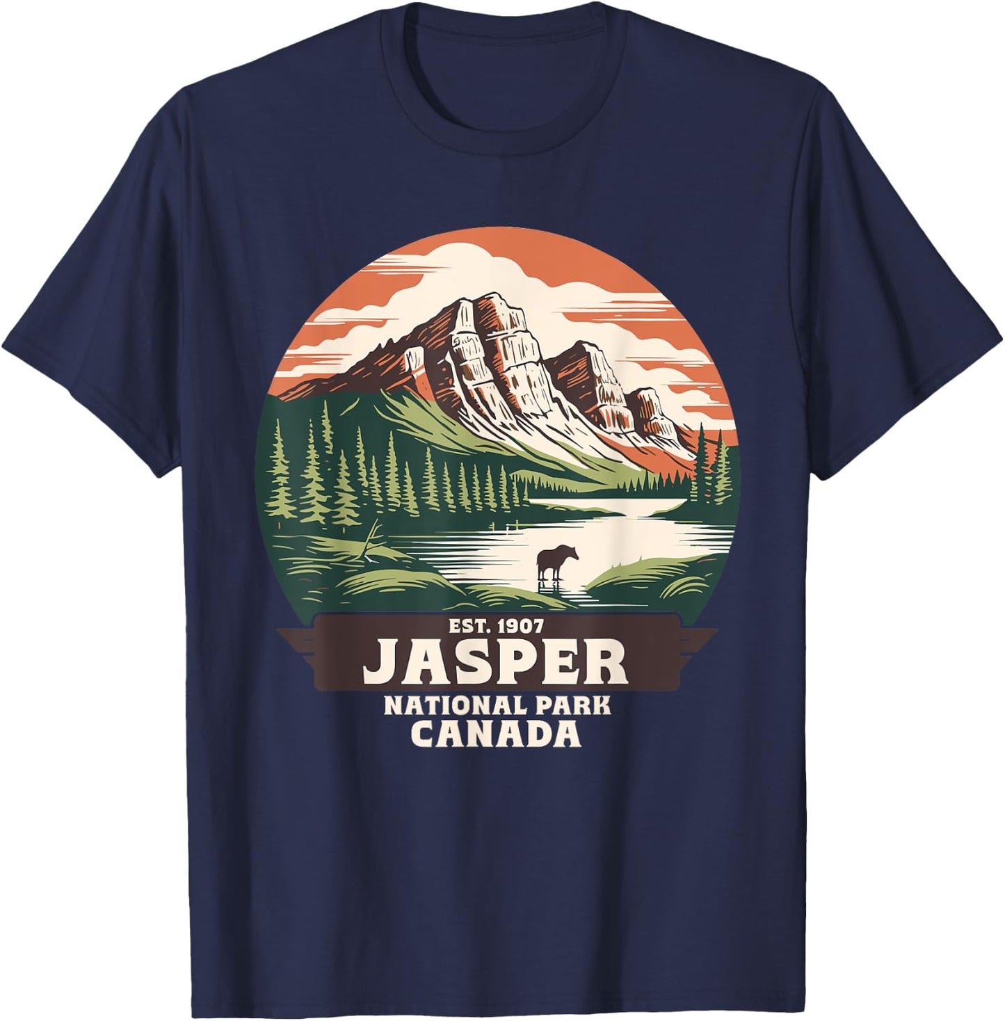 Jasper National Park, British Columbia, Canada T-Shirt - T-Shirt | Navy