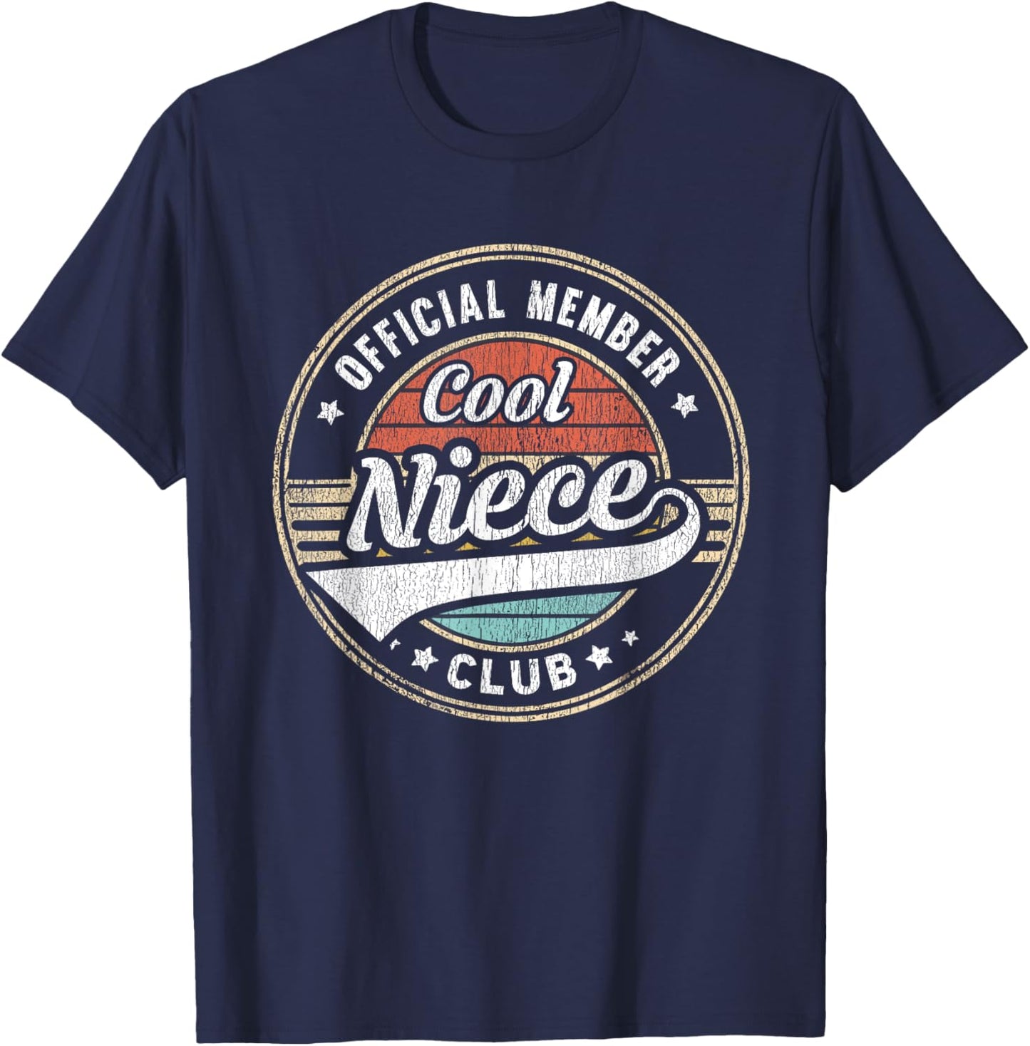 Official Member Cool Niece Club Funny Niece T-Shirt - T-Shirt | Navy