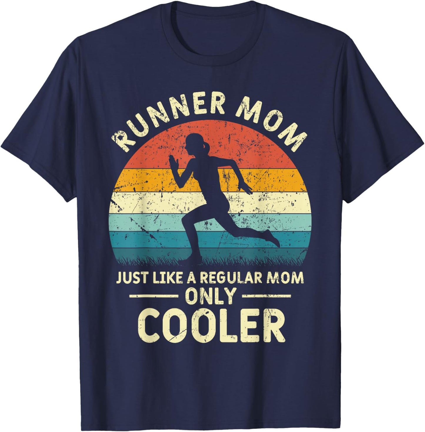 Runner Mom Funny Marathon Running Jogging Mothers Day T-Shirt - T-Shirt | Navy
