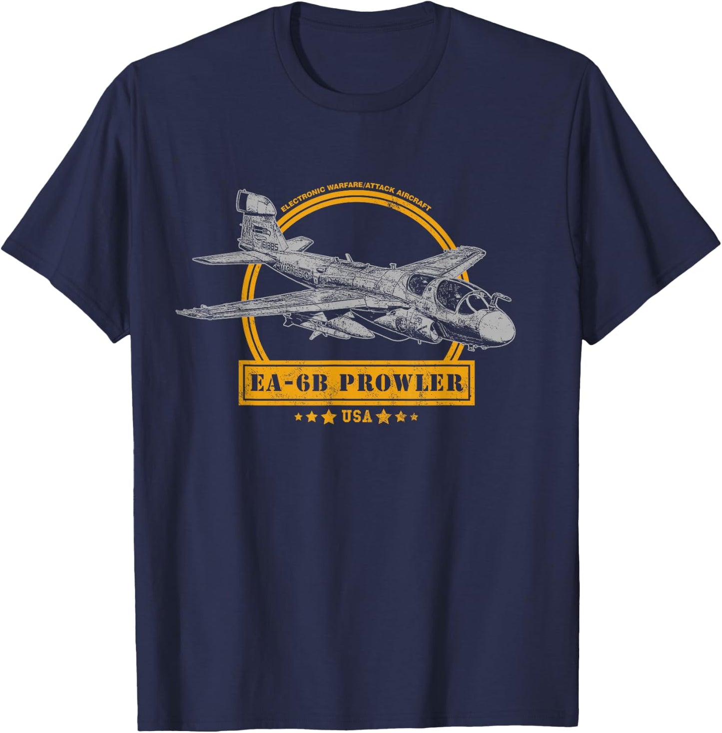 Military Aircraft Gifts & EA-6B Prowler Black Men's Small Classic Fit Short Sleeve Cotton 60% Polyester 40% T-Shirt - T-Shirt | Navy