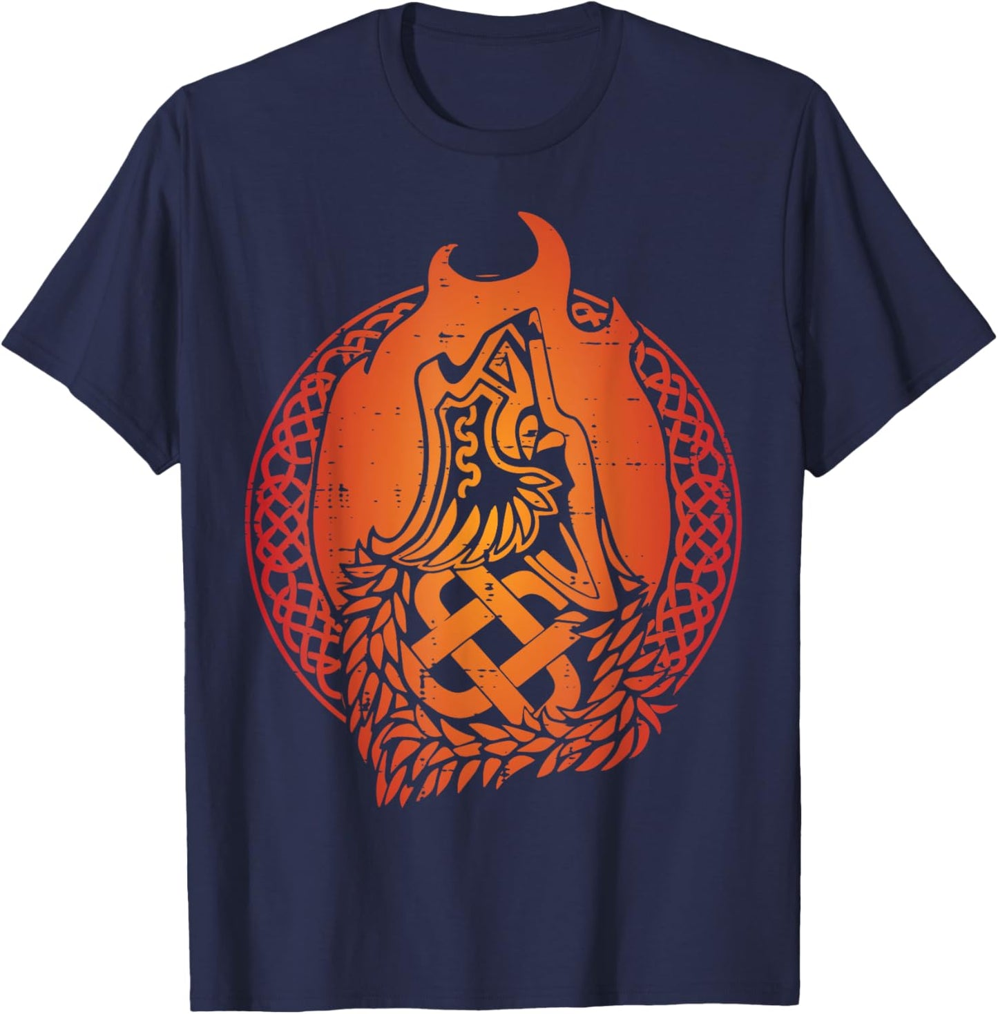 Viking Fenrir Celtic Circle Norse Mythology Men Kids Women T-Shirt - T-Shirt | Navy