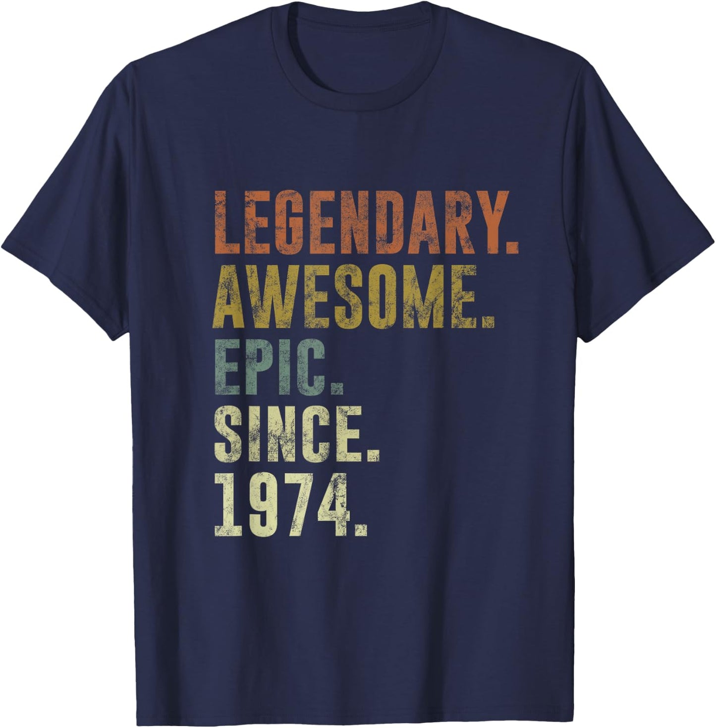 Vintage 1974 Funny 51st Birthday Idea For 51 Year Old T-Shirt - T-Shirt | Navy