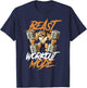 Lion Beast Workout Mode Lifting Weights Muscle Fitness Gym T-Shirt - T-Shirt | Navy