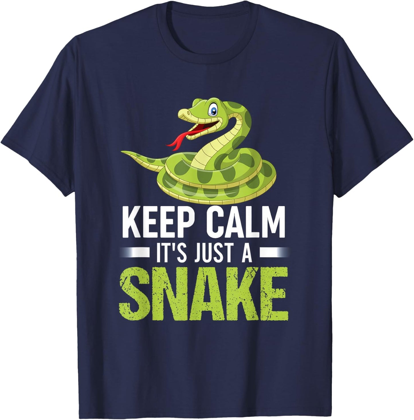 Snake Lover Shirt Keep Calm It's Just A Snake T-Shirt - T-Shirt | Navy