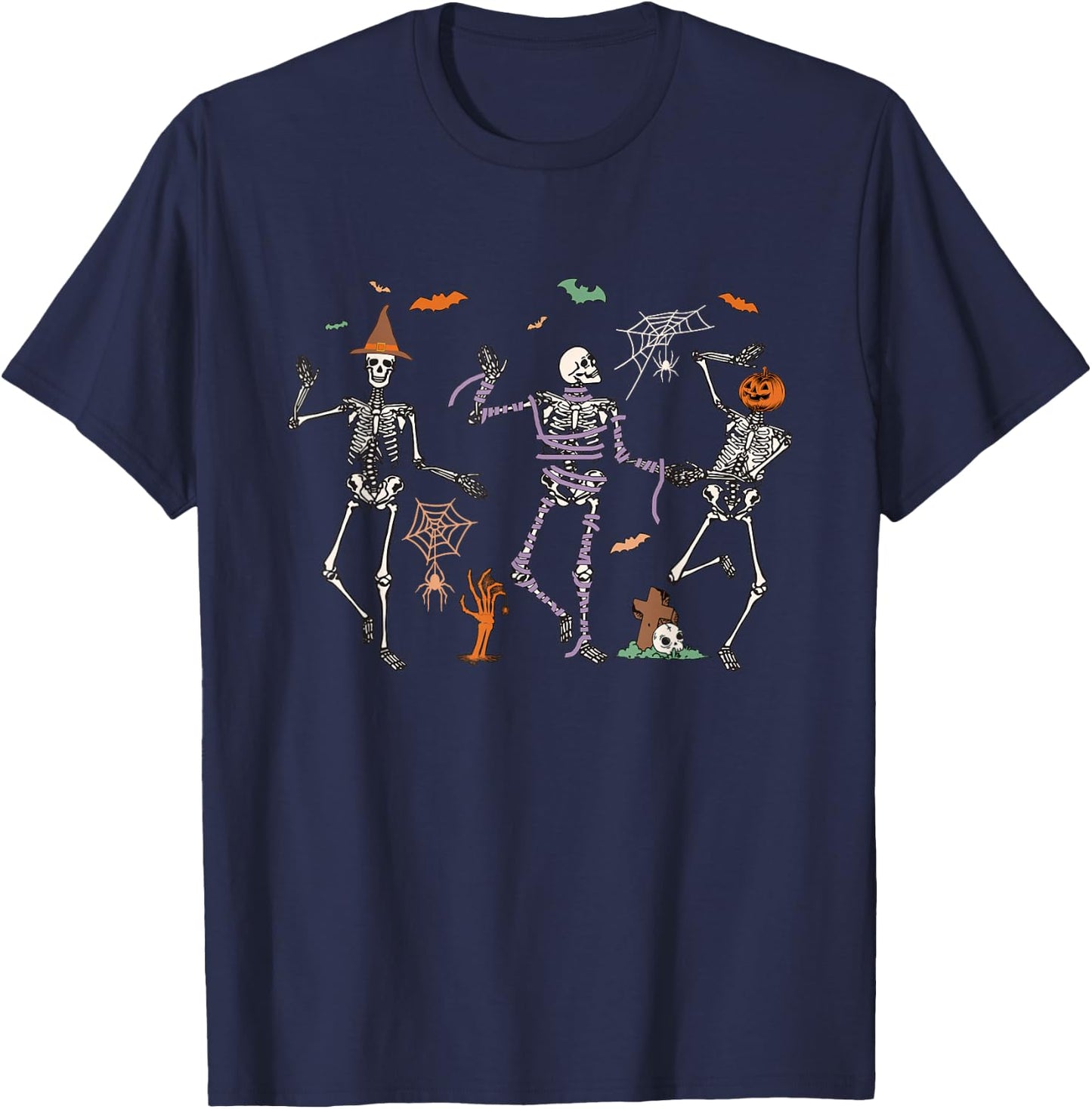 Dancing Skeletons Dance Challenge Halloween T-Shirt - T-Shirt | Navy