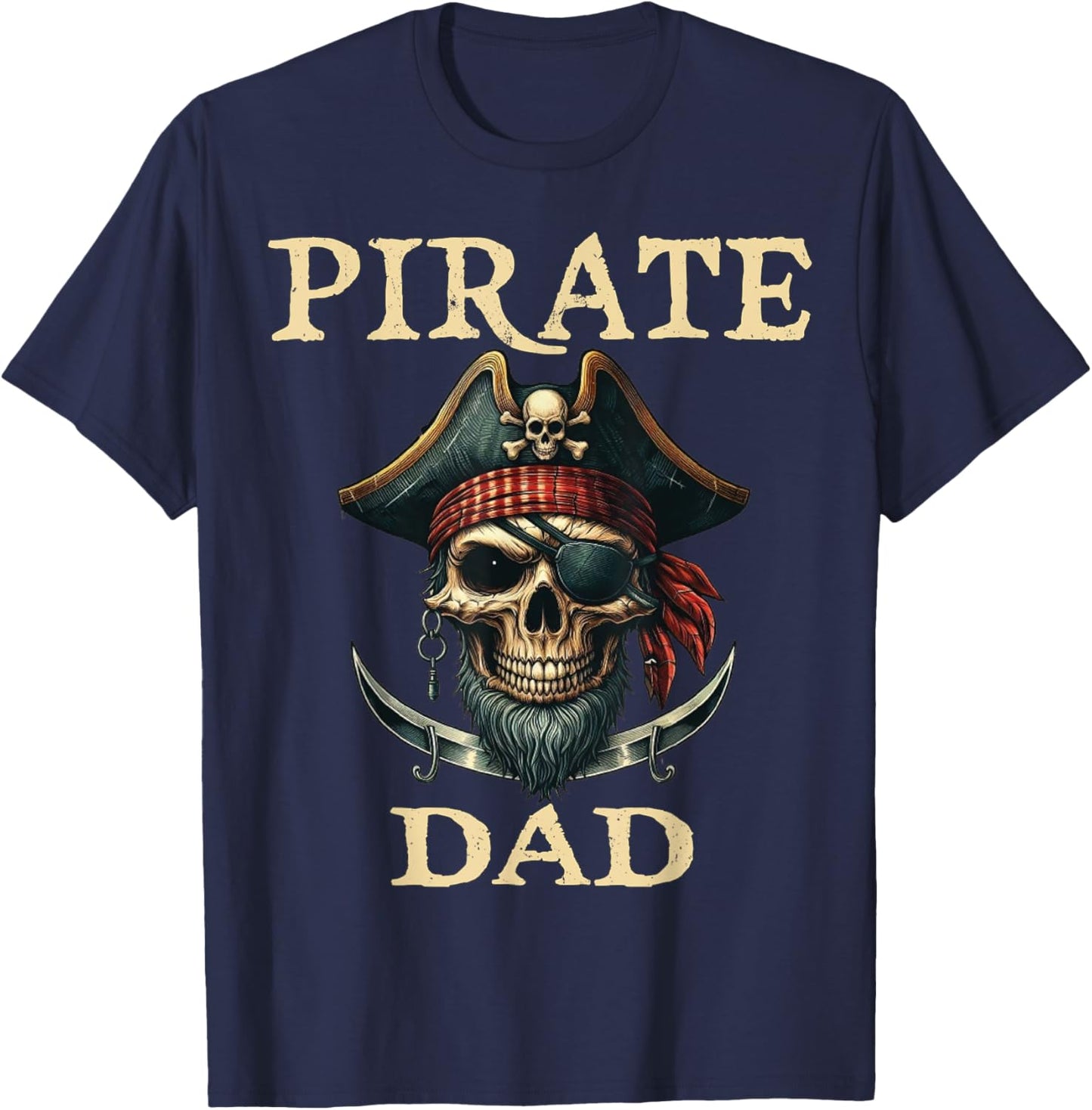 Pirate Dad Funny Halloween Costume Pirate Family Matching T-Shirt - T-Shirt | Navy
