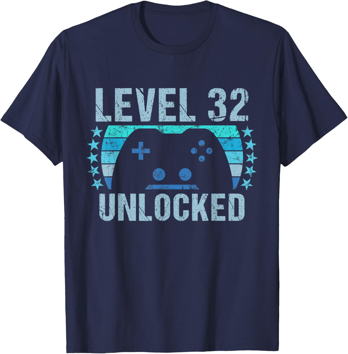 Gaming Vintage 32nd Birthday Gift 32 Year Old Boy Girl Gamer T-Shirt - T-Shirt | Navy