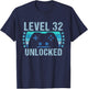 Gaming Vintage 32nd Birthday Gift 32 Year Old Boy Girl Gamer T-Shirt - T-Shirt | Navy