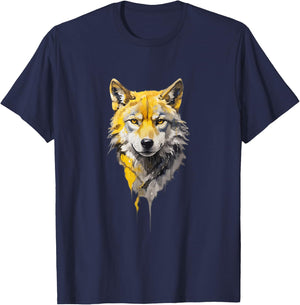 Wolf Lover Wolf Portrait T-Shirt - T-Shirt | Navy