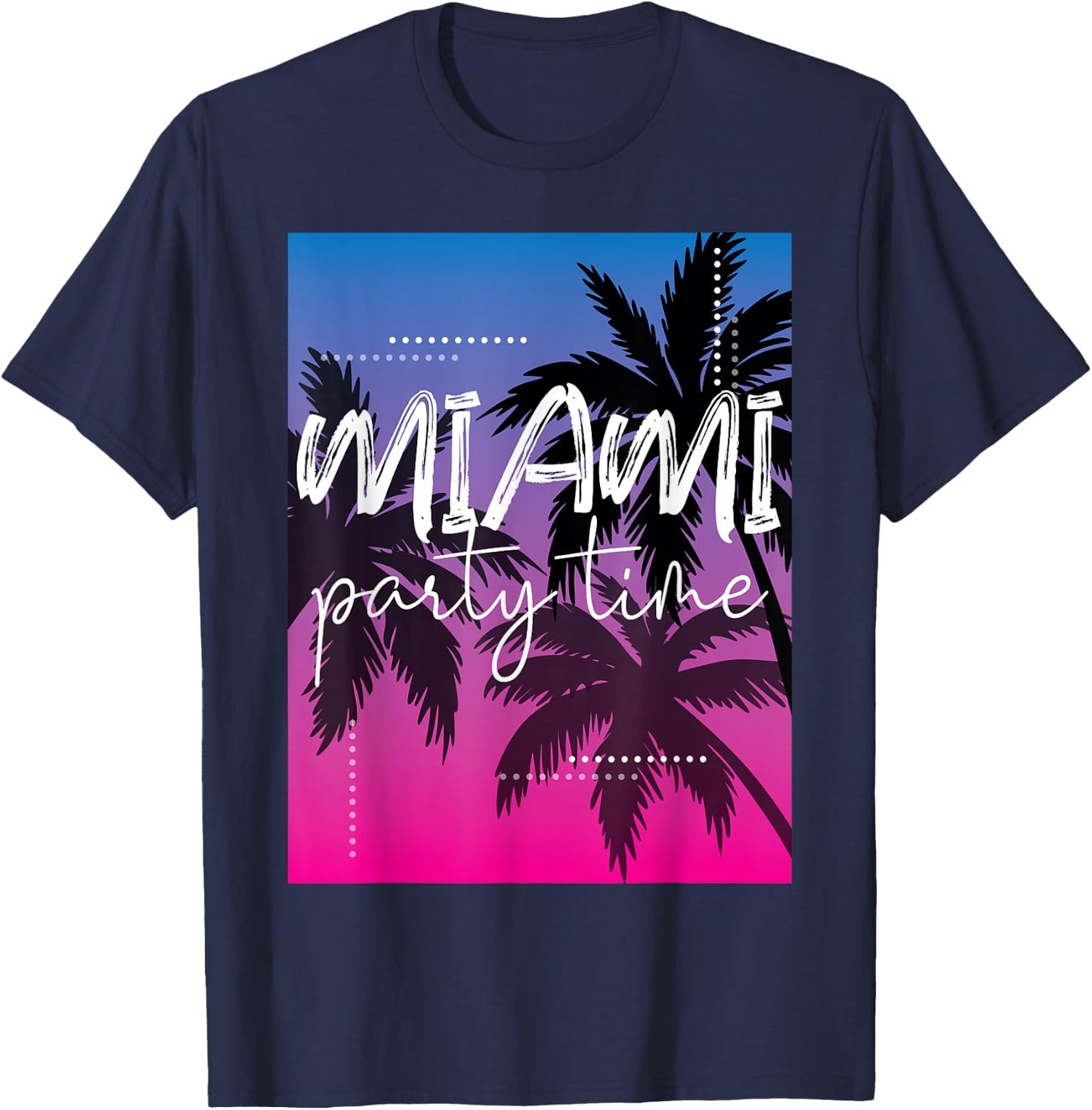 Cool Miami Beach Shirts, I Love Miami Florida, Miami Outfit T-Shirt - T-Shirt | Navy