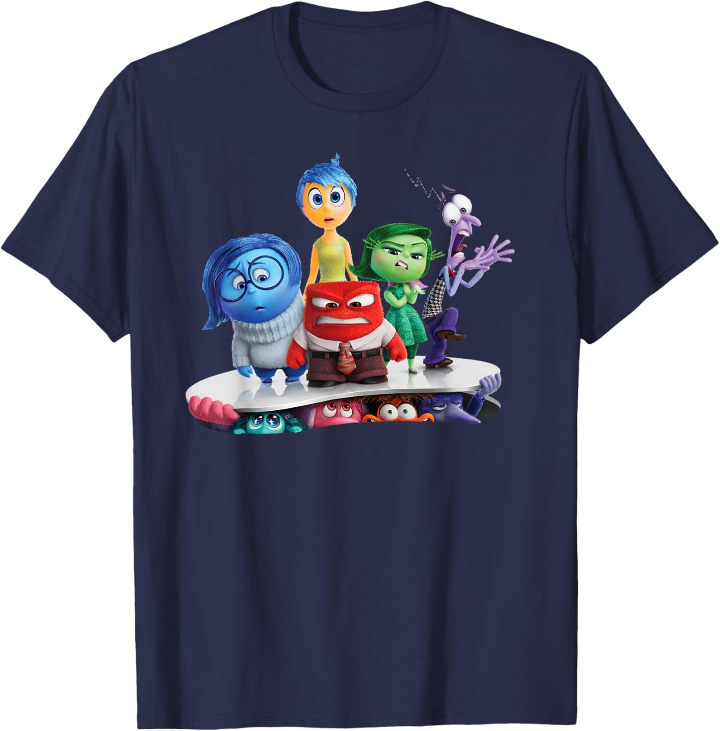 Disney Pixar Inside Out 2 Emotional Group Movie Poster T-Shirt - T-Shirt | Navy