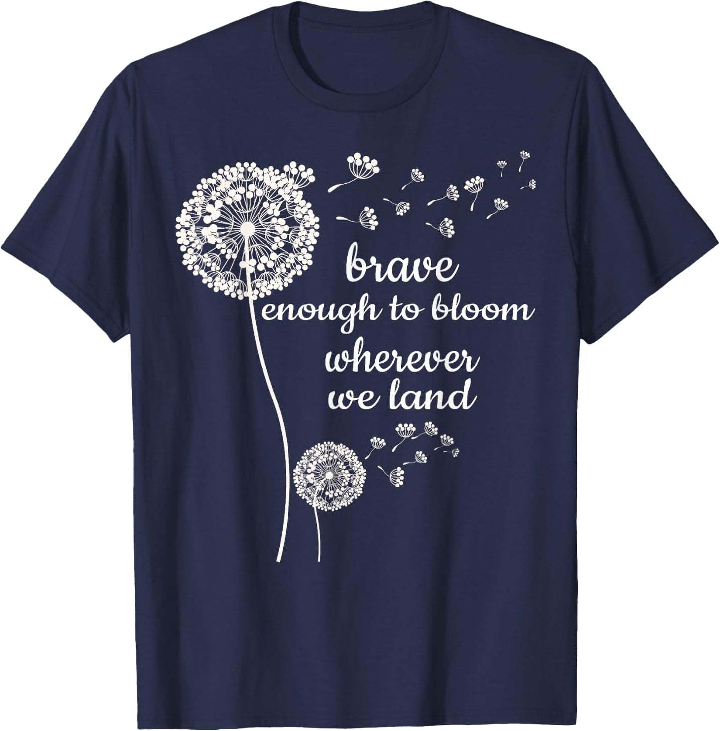 Brave Enough to Bloom Military Kids Month of Military Child Small T-Shirt - T-Shirt | Navy